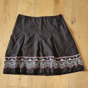 ANN TAYLOR LOFT BLACK EMBROIDERED SKIRT PLUS SIZE 14